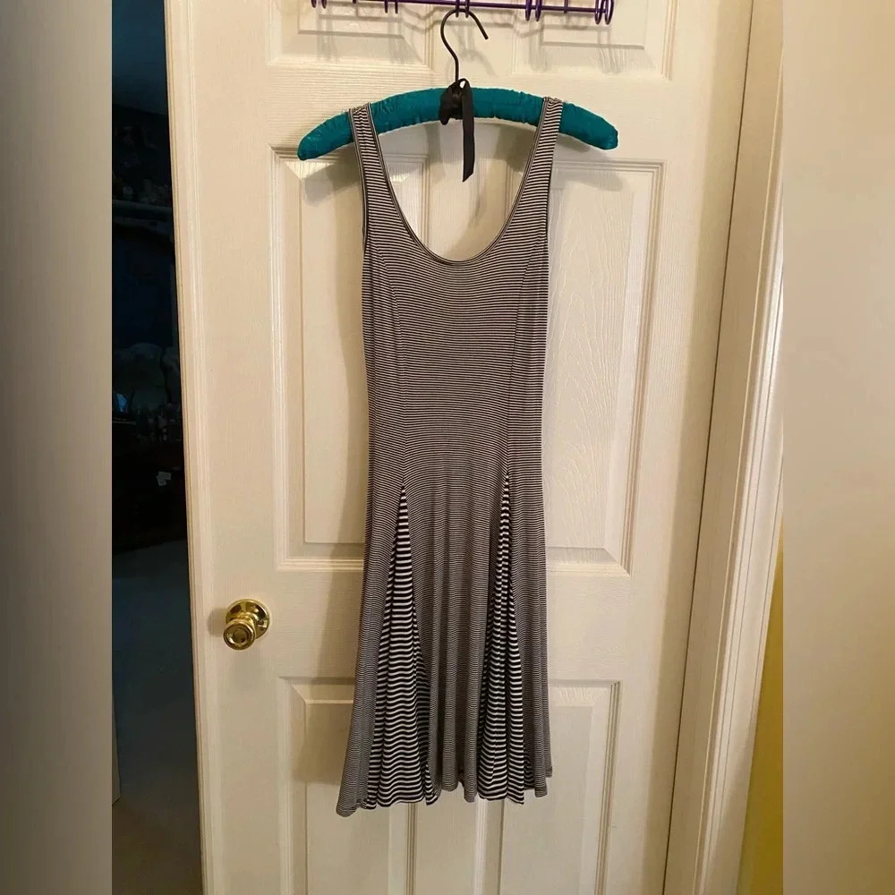 Black and white striped dress NWOT